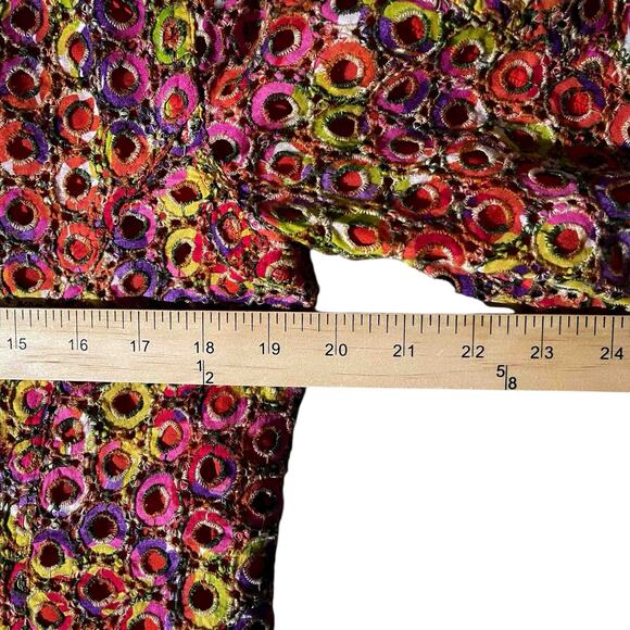 Chico's Women's Rainbow Eyelet Button-Up Blazer Multicolored 100% Cotton Size 1 - Picture 8 of 10